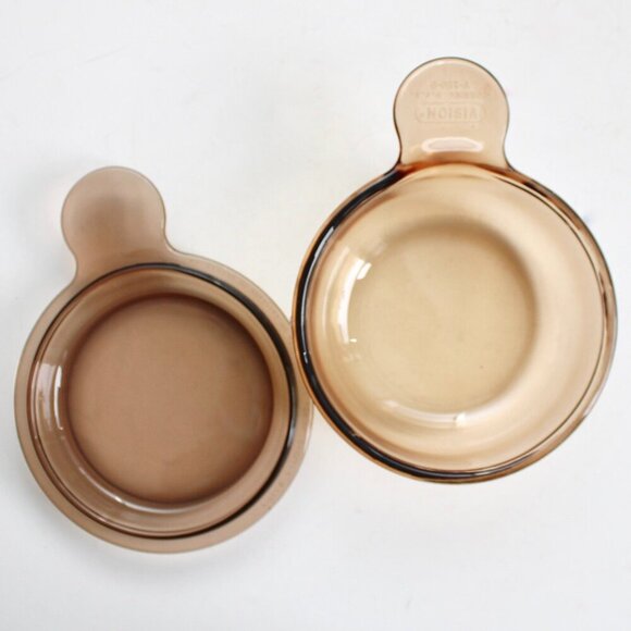 Corning Ware Visions Pyrex Vintage Amber 'Grab It' with Glass Lid - Picture 2 of 6